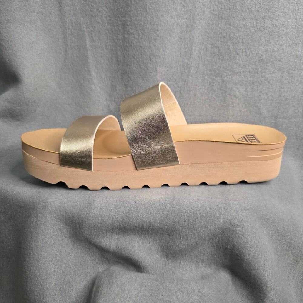 Reef Cushion Vista Hi Sandals Slides Metallic Platform Cruise Vacation Comfort - Picture 8 of 10